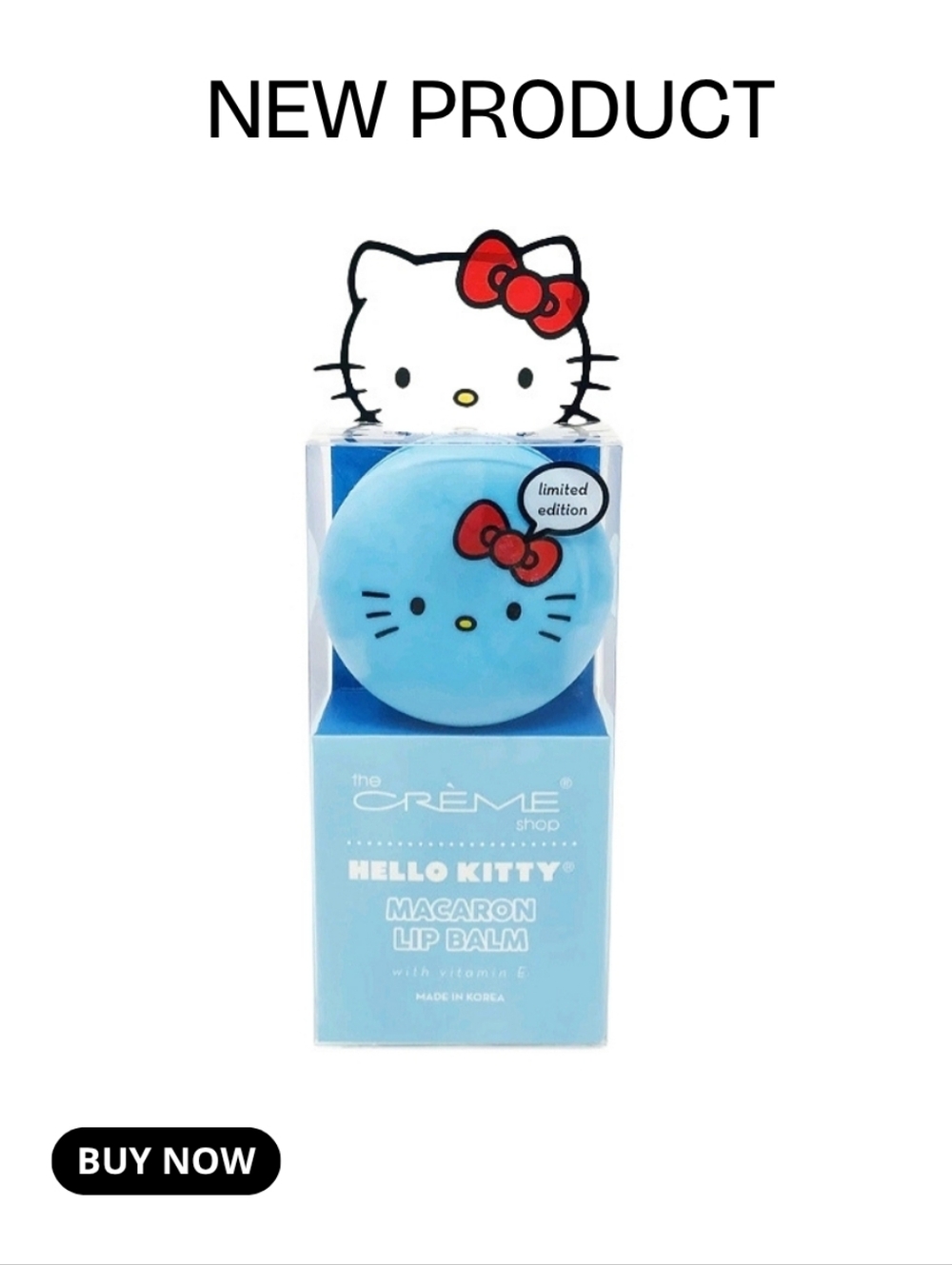 NEW The Creme Shop X Hello Kitty Moisture Remedy Macaron Lip Balm *Cool as Mint